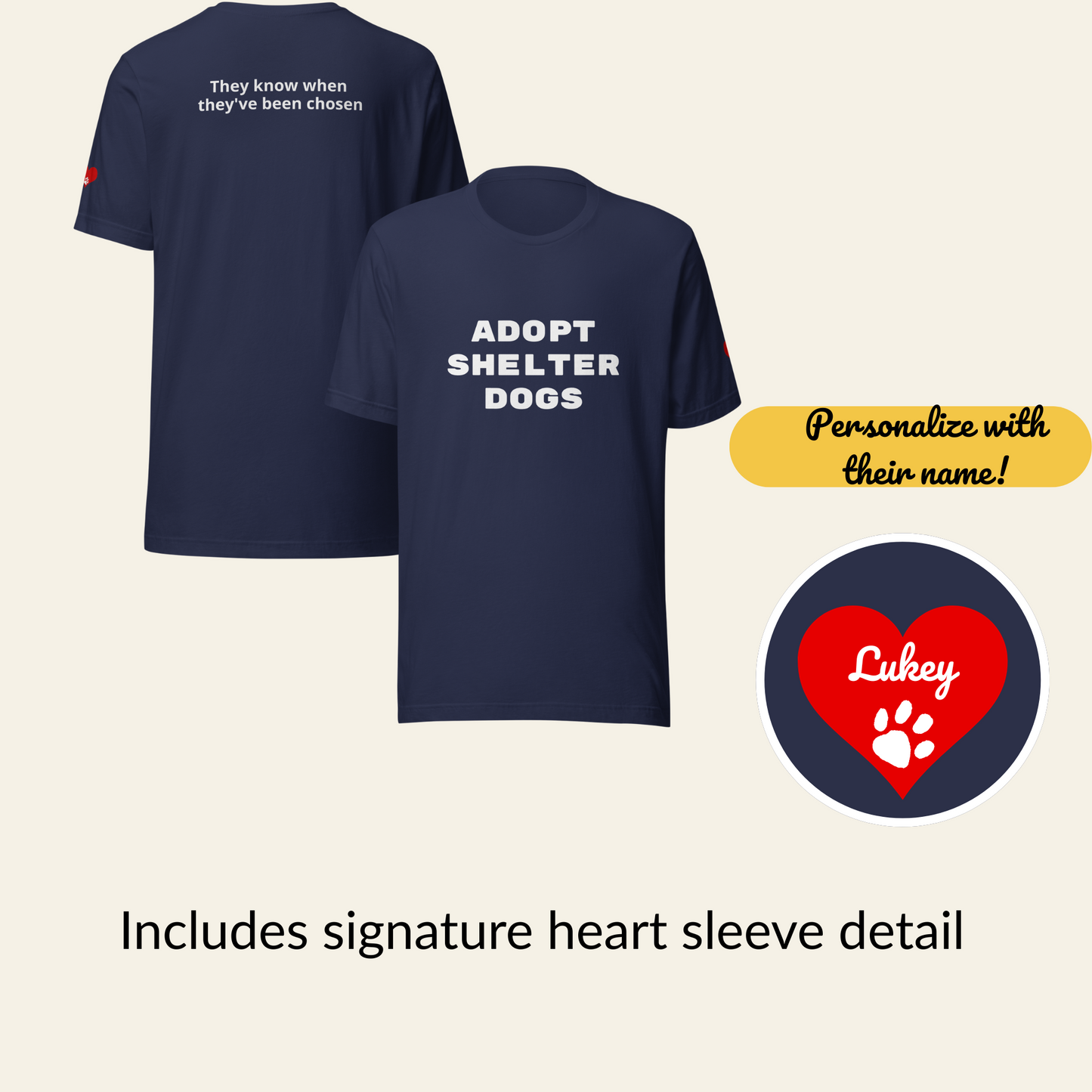 "Chosen" Shelter Dog Tee - Personalized